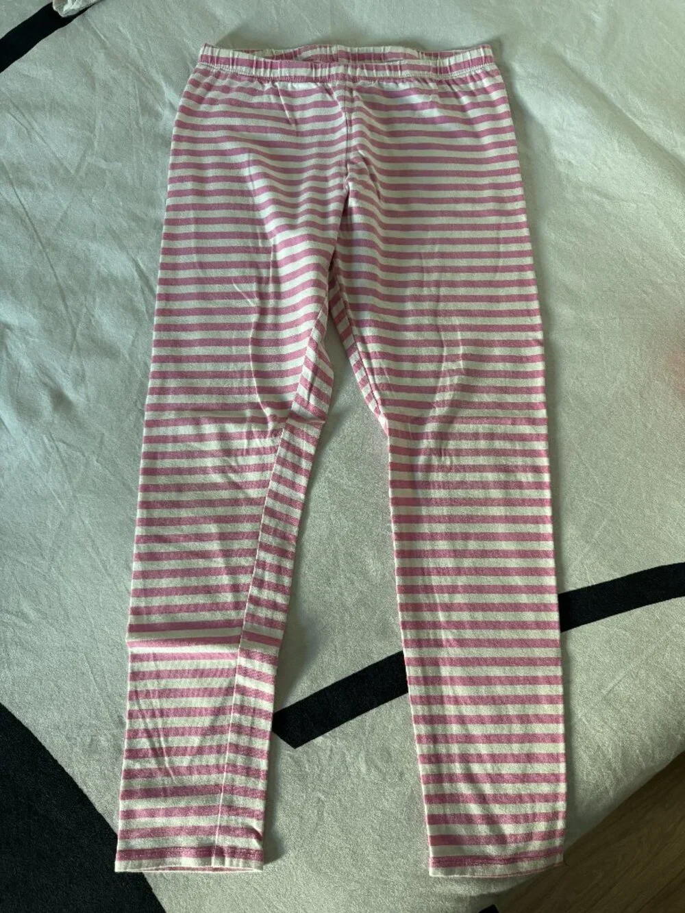 EUC Thereabouts Girls Pink & White Striped Leggings Sz XL (14-16)